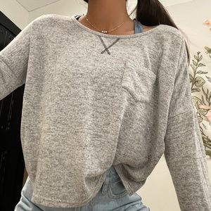 Grey Thin Sweater Top